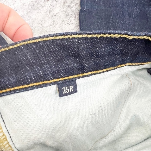 Imogene + Willie Lucy Dark Wash Mid Rise Jeans Stretchy Skinny Blue Size 25R - Picture 7 of 9